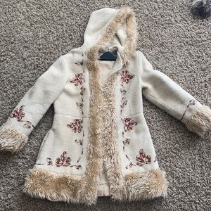 Vintage fur jacket with sterling sleeves and hood